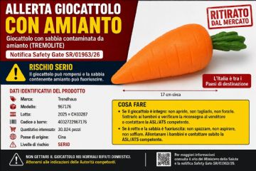 Allerta per giocattolo contenente sabbia contaminata da amianto